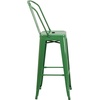 image:imageFlash Furniture Commercial Grade 30 High Black Metal IndoorOutdoor Barstool with Removable BackGreen