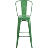 image:imageFlash Furniture Commercial Grade 30 High Black Metal IndoorOutdoor Barstool with Removable BackGreen