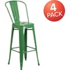 image:imageFlash Furniture Commercial Grade 30 High Black Metal IndoorOutdoor Barstool with Removable BackGreen