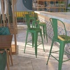 image:imageFlash Furniture Commercial Grade 30 High Black Metal IndoorOutdoor Barstool with Removable BackGreen