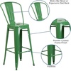 image:imageFlash Furniture Commercial Grade 30 High Black Metal IndoorOutdoor Barstool with Removable BackGreen