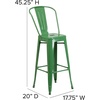 image:imageFlash Furniture Commercial Grade 30 High Black Metal IndoorOutdoor Barstool with Removable BackGreen
