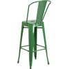 image:imageFlash Furniture Commercial Grade 30 High Black Metal IndoorOutdoor Barstool with Removable BackGreen