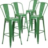 image:imageFlash Furniture Commercial Grade 30 High Black Metal IndoorOutdoor Barstool with Removable BackGreen