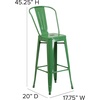 image:imageFlash Furniture Commercial Grade 30 High Black Metal IndoorOutdoor Barstool with Removable BackGreen