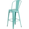 image:imageFlash Furniture Commercial Grade 30 High Black Metal IndoorOutdoor Barstool with Removable BackMint Green