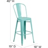 image:imageFlash Furniture Commercial Grade 30 High Black Metal IndoorOutdoor Barstool with Removable BackMint Green