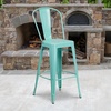 image:imageFlash Furniture Commercial Grade 30 High Black Metal IndoorOutdoor Barstool with Removable BackMint Green