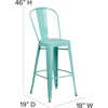 image:imageFlash Furniture Commercial Grade 30 High Black Metal IndoorOutdoor Barstool with Removable BackMint Green
