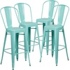 image:imageFlash Furniture Commercial Grade 30 High Black Metal IndoorOutdoor Barstool with Removable BackMint Green