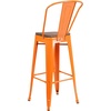 image:imageFlash Furniture Commercial Grade 30 High Black Metal IndoorOutdoor Barstool with Removable BackOrange