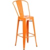 image:imageFlash Furniture Commercial Grade 30 High Black Metal IndoorOutdoor Barstool with Removable BackOrange