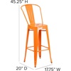image:imageFlash Furniture Commercial Grade 30 High Black Metal IndoorOutdoor Barstool with Removable BackOrange