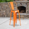 image:imageFlash Furniture Commercial Grade 30 High Black Metal IndoorOutdoor Barstool with Removable BackOrange
