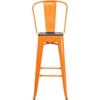 image:imageFlash Furniture Commercial Grade 30 High Black Metal IndoorOutdoor Barstool with Removable BackOrange
