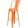 image:imageFlash Furniture Commercial Grade 30 High Black Metal IndoorOutdoor Barstool with Removable BackOrange