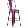 image:imageFlash Furniture Commercial Grade 30 High Black Metal IndoorOutdoor Barstool with Removable BackPurple