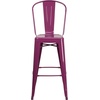 image:imageFlash Furniture Commercial Grade 30 High Black Metal IndoorOutdoor Barstool with Removable BackPurple