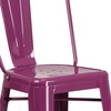 image:imageFlash Furniture Commercial Grade 30 High Black Metal IndoorOutdoor Barstool with Removable BackPurple