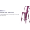image:imageFlash Furniture Commercial Grade 30 High Black Metal IndoorOutdoor Barstool with Removable BackPurple