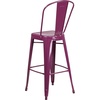 image:imageFlash Furniture Commercial Grade 30 High Black Metal IndoorOutdoor Barstool with Removable BackPurple