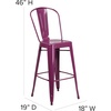 image:imageFlash Furniture Commercial Grade 30 High Black Metal IndoorOutdoor Barstool with Removable BackPurple