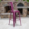 image:imageFlash Furniture Commercial Grade 30 High Black Metal IndoorOutdoor Barstool with Removable BackPurple