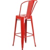 image:imageFlash Furniture Commercial Grade 30 High Black Metal IndoorOutdoor Barstool with Removable BackRed