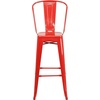 image:imageFlash Furniture Commercial Grade 30 High Black Metal IndoorOutdoor Barstool with Removable BackRed