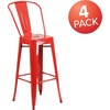 image:imageFlash Furniture Commercial Grade 30 High Black Metal IndoorOutdoor Barstool with Removable BackRed