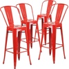 image:imageFlash Furniture Commercial Grade 30 High Black Metal IndoorOutdoor Barstool with Removable BackRed