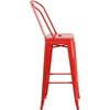 image:imageFlash Furniture Commercial Grade 30 High Black Metal IndoorOutdoor Barstool with Removable BackRed