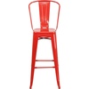 image:imageFlash Furniture Commercial Grade 30 High Black Metal IndoorOutdoor Barstool with Removable BackRed