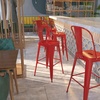 image:imageFlash Furniture Commercial Grade 30 High Black Metal IndoorOutdoor Barstool with Removable BackRed