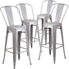 image:imageFlash Furniture Commercial Grade 30 High Black Metal IndoorOutdoor Barstool with Removable BackSilver