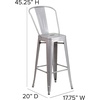 image:imageFlash Furniture Commercial Grade 30 High Black Metal IndoorOutdoor Barstool with Removable BackSilver