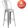image:imageFlash Furniture Commercial Grade 30 High Black Metal IndoorOutdoor Barstool with Removable BackSilver