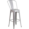 image:imageFlash Furniture Commercial Grade 30 High Black Metal IndoorOutdoor Barstool with Removable BackSilver