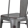 image:imageFlash Furniture Commercial Grade 30 High Black Metal IndoorOutdoor Barstool with Removable BackSilver Gray