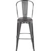 image:imageFlash Furniture Commercial Grade 30 High Black Metal IndoorOutdoor Barstool with Removable BackSilver Gray