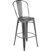 image:imageFlash Furniture Commercial Grade 30 High Black Metal IndoorOutdoor Barstool with Removable BackSilver Gray