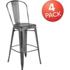 image:imageFlash Furniture Commercial Grade 30 High Black Metal IndoorOutdoor Barstool with Removable BackSilver Gray