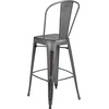 image:imageFlash Furniture Commercial Grade 30 High Black Metal IndoorOutdoor Barstool with Removable BackSilver Gray