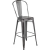 image:imageFlash Furniture Commercial Grade 30 High Black Metal IndoorOutdoor Barstool with Removable BackSilver Gray