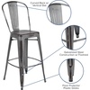 image:imageFlash Furniture Commercial Grade 30 High Black Metal IndoorOutdoor Barstool with Removable BackSilver Gray