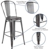 image:imageFlash Furniture Commercial Grade 30 High Black Metal IndoorOutdoor Barstool with Removable BackSilver Gray