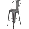 image:imageFlash Furniture Commercial Grade 30 High Black Metal IndoorOutdoor Barstool with Removable BackSilver Gray