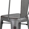 image:imageFlash Furniture Commercial Grade 30 High Black Metal IndoorOutdoor Barstool with Removable BackSilver Gray