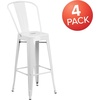 image:imageFlash Furniture Commercial Grade 30 High Black Metal IndoorOutdoor Barstool with Removable BackWhite