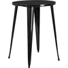image:imageFlash Furniture Commercial Grade 30 Round Black Metal IndoorOutdoor Bar Table Set with 4 Square Seat Backless StoolsBlack